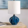 Blue Glazed Geometric Table Lamp