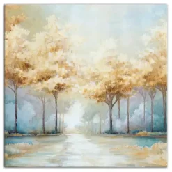 Blue Golden Landscape Canvas Art Print, 40x40 in.