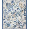 Blue Grand Leaf Coastal Area Rug, 7x9