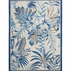 Blue Grand Leaf Coastal Area Rug, 5x7
