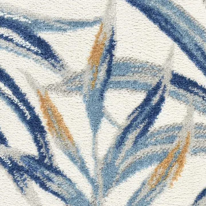Blue Grand Leaf Coastal Area Rug, 7x9
