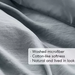 Blue Gray Pleated Grid 3-pc. King Comforter Set