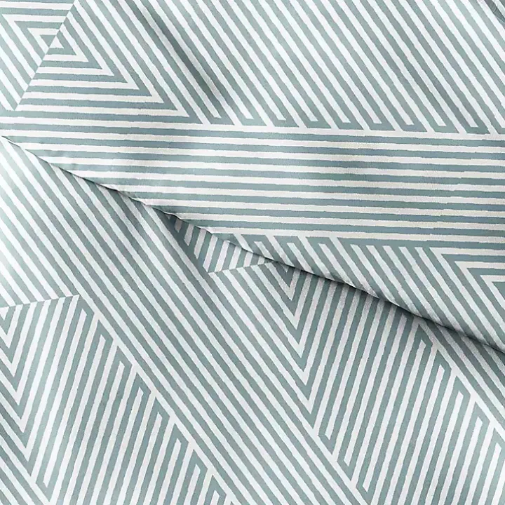 Blue Linear 3-pc. Queen Duvet Cover Set