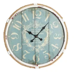 Blue Metal and Rope Wall Clock
