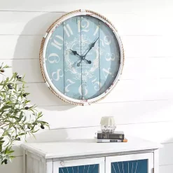 Blue Metal and Rope Wall Clock