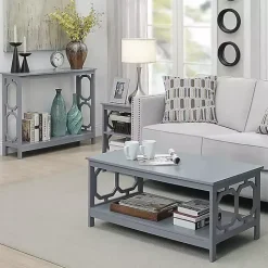 Blue Octagon 2-Shelf Accent Table