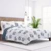 Blue Patchwork Reversible 3-pc. Queen Quilt Set