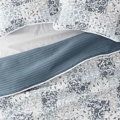 Blue Patchwork Reversible 3-pc. Queen Quilt Set