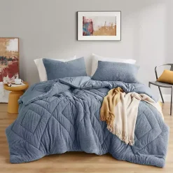 Blue Quilted Teddy 2-pc. Twin Comforter Set
