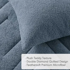 Blue Quilted Teddy 2-pc. Twin Comforter Set