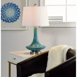 Blue Retro Glass Table Lamp