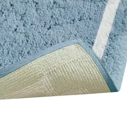 Blue Simple Trim Cotton Tufted Bath Mat, 72 in.
