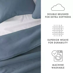 Blue Stitched Stripes 2-pc. Twin Quilt Set