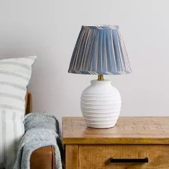 Blue Stripe Pleated Shade Table Lamp