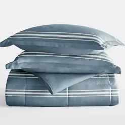 Blue Striped Reversible 2-pc. Twin Comforter Set