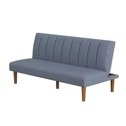 Blue Woven Channel Convertible Sofa