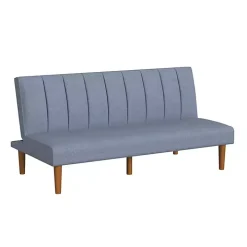 Blue Woven Channel Convertible Sofa