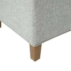 Blue-Gray Upholstered Soft-Close Storage Bench