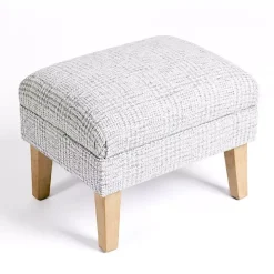 Blue-Grey Houndstooth 2-pc. Chair and Ottoman Set