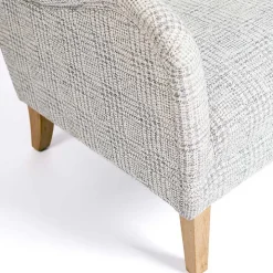 Blue-Grey Houndstooth 2-pc. Chair and Ottoman Set