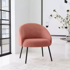 Blush Velvet Modern Accent Chair
