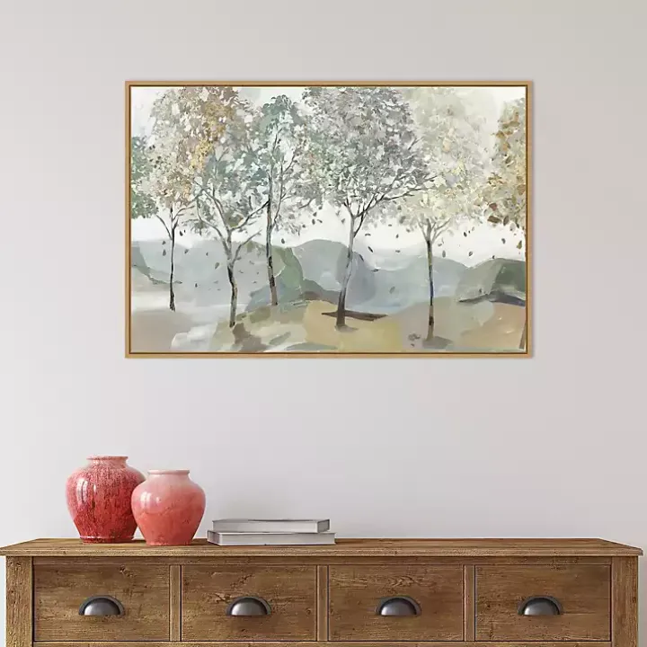 Breezy Landscape Trees I Framed Canvas Art Print