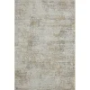 Brisbane Beige Faded Damask Area Rug, 2x3