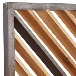 Bronze Tan Wood Geometric Wall Plaques, Set of 3