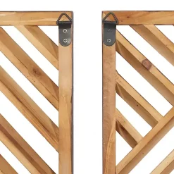 Bronze Tan Wood Geometric Wall Plaques, Set of 3