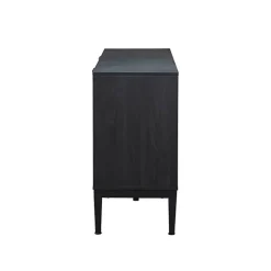 Brown and Black Wood Chevron 4-Door Sideboard