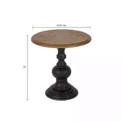 Brown and Black Wooden Hemlock Accent Table