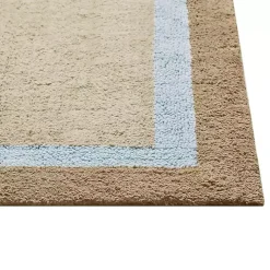 Brown and Blue Border Cotton Bath Runner