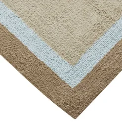 Brown and Blue Border Cotton Bath Runner