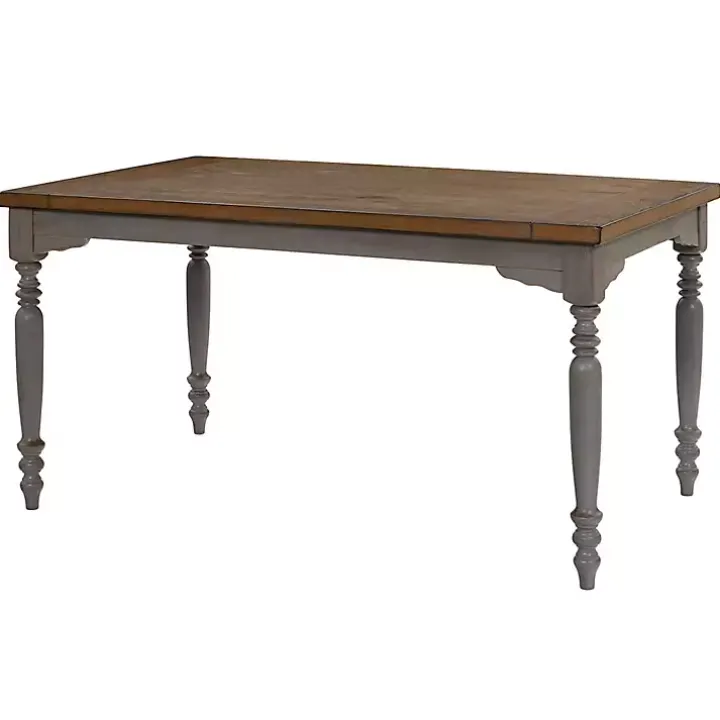 Brown and Gray Traditional Wood Dining Table