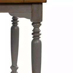 Brown and Gray Traditional Wood Dining Table