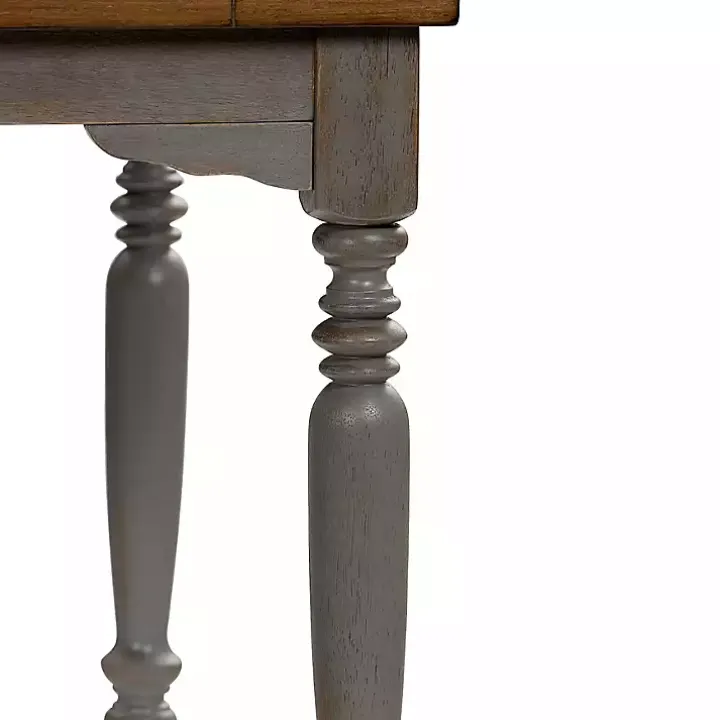 Brown and Gray Traditional Wood Dining Table