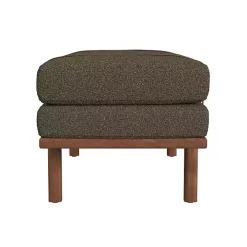 Brown Boucle Brown Faux Leather Bench