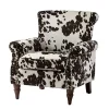 Brown Cow Print Upholstered Accent Chair