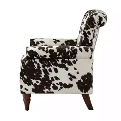 Brown Cow Print Upholstered Accent Chair