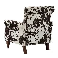 Brown Cow Print Upholstered Accent Chair
