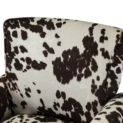 Brown Cow Print Upholstered Accent Chair