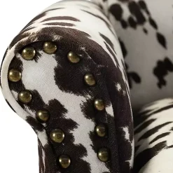 Brown Cow Print Upholstered Accent Chair