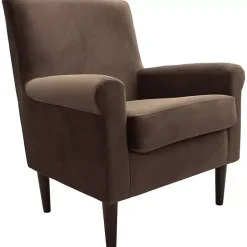 Brown Ellen Rolled Arms Accent Chair