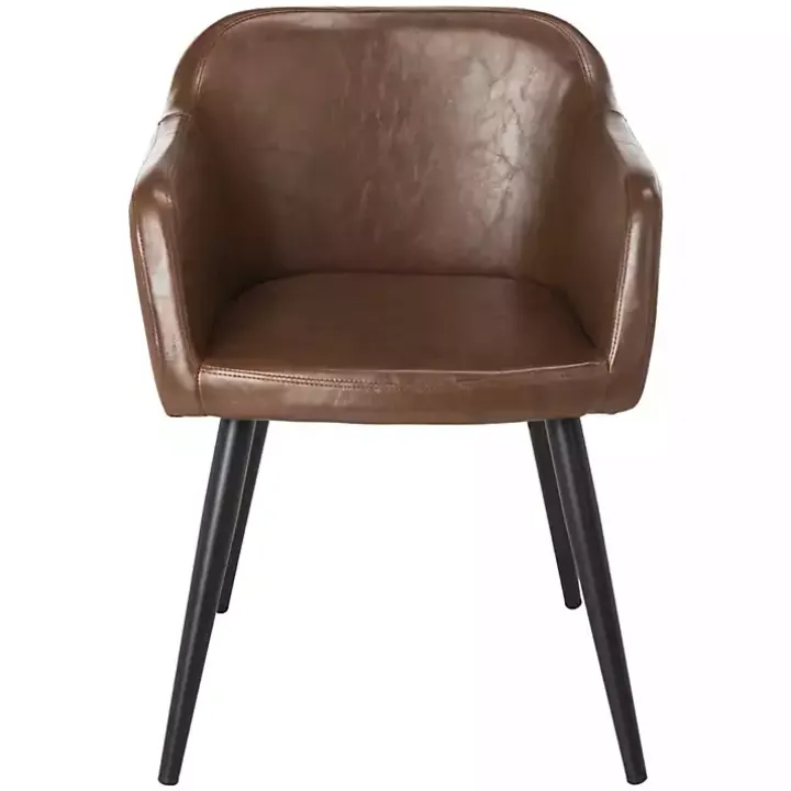 Brown Faux Leather Adalena Accent Chair