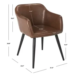 Brown Faux Leather Adalena Accent Chair