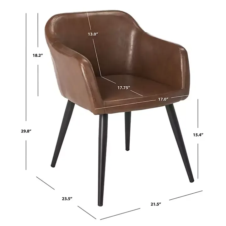 Brown Faux Leather Adalena Accent Chair