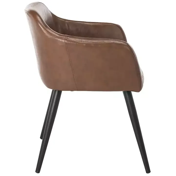 Brown Faux Leather Adalena Accent Chair