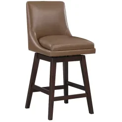 Brown Faux Leather Alli Swivel Counter Stool