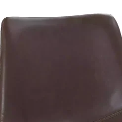 Brown Faux Leather Bar Stools, Set of 2