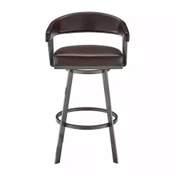 Brown Faux Leather Chelsea Swivel Bar Stool